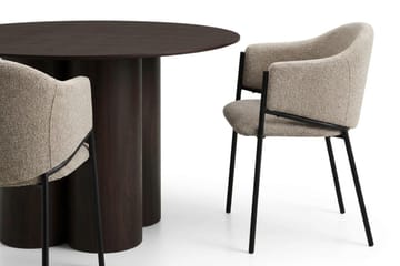 Juno Matgrupp runt 130 cm Rökt Ek med 6 Filip Matstolar - Rökt ek - Products - Möbler - Bord & matgrupp - Matgrupp
