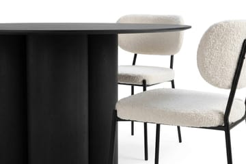 Juno Matgrupp runt 130 cm Svart med 6 Gemmiano Matstolar - Svart - Products - Möbler - Bord & matgrupp - Matgrupp