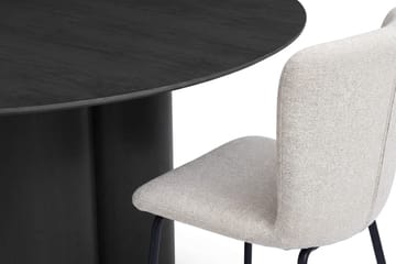 Juno Matgrupp runt 130 cm Svart med 6 Katy Matstolar - Svart - Products - Möbler - Bord & matgrupp - Matgrupp