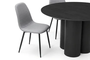 Juno Matgrupp runt 130 cm Svart med 6 Nibe Matstolar - Svart - Products - Möbler - Bord & matgrupp - Matgrupp