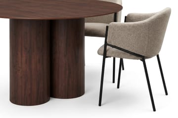 Juno Matgrupp runt 130 cm Valnöt med 6 Filip Matstolar - Valnöt - Products - Möbler - Bord & matgrupp - Matgrupp