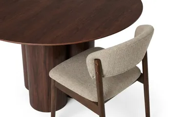Juno Matgrupp runt 130 cm Valnöt med 6 Nala Matstolar - Valnöt - Products - Möbler - Bord & matgrupp - Matgrupp