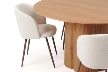 Juno Matgrupp runt 150 cm Ek med 6 Greya Matstolar - Ek - Products - Möbler - Bord & matgrupp - Matgrupp