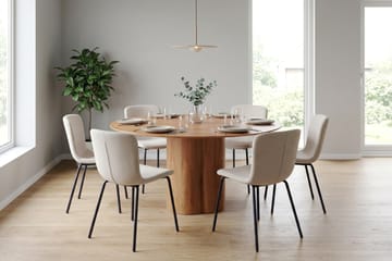 Juno Matgrupp runt 150 cm Ek med 6 Katy Matstolar - Ek - Products - Möbler - Bord & matgrupp - Matgrupp