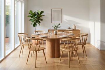 Juno Matgrupp runt 150 cm Ek med 6 Tyrö Matstolar - Ek - Products - Möbler - Bord & matgrupp - Matgrupp