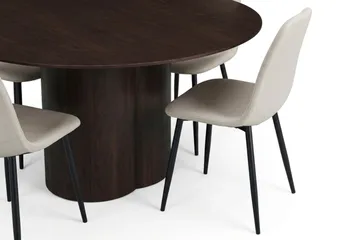Juno Matgrupp runt 150 cm Rökt Ek med 6 Nibe Matstolar - Rökt ek - Products - Möbler - Bord & matgrupp - Matgrupp