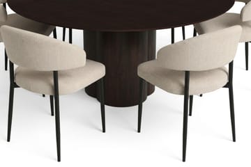 Juno Matgrupp runt 150 cm Rökt Ek med 6 Sawako Matstolar - Rökt ek - Products - Möbler - Bord & matgrupp - Matgrupp