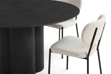 Juno Matgrupp runt 150 cm Svart med 6 Gemmiano Matstolar - Svartlaserad ek - Products - Möbler - Bord & matgrupp - Matgrupp