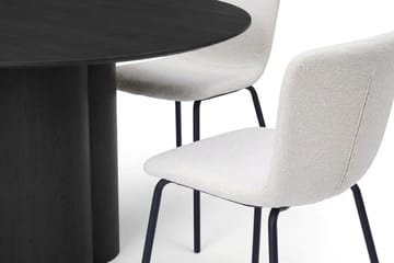 Juno Matgrupp runt 150 cm Svart med 6 Katy Matstolar - Svartlaserad ek - Products - Möbler - Bord & matgrupp - Matgrupp