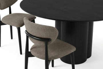 Juno Matgrupp runt 150 cm Svart med 6 Molly Matstolar - Svart - Products - Möbler - Bord & matgrupp - Matgrupp