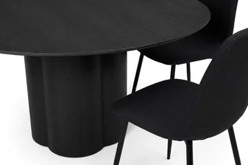 Juno Matgrupp runt 150 cm Svart med 6 Nibe Matstolar - Svart - Products - Möbler - Bord & matgrupp - Matgrupp