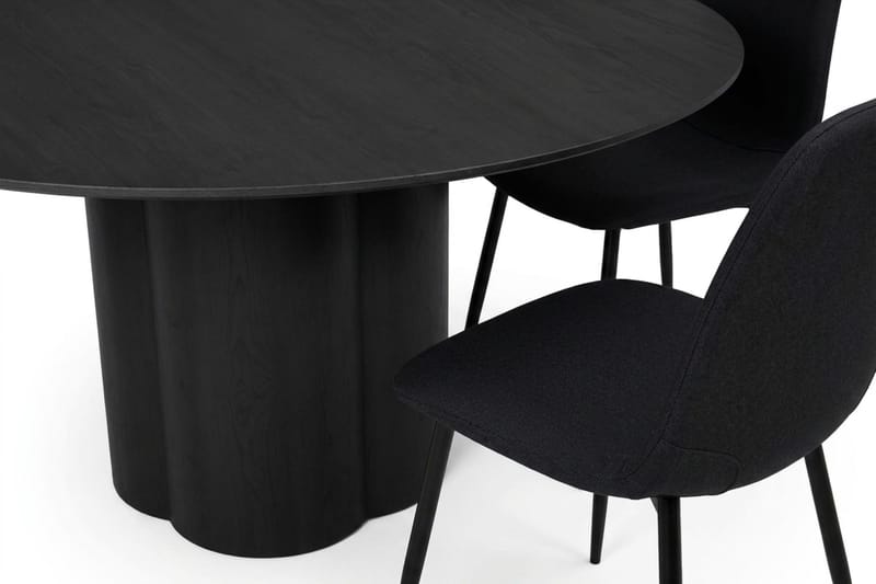 Juno Matgrupp runt 150 cm Svart med 6 Nibe Matstolar - Svart - Products - Möbler - Bord & matgrupp - Matgrupp