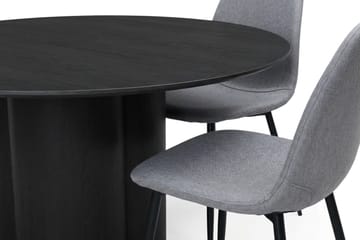 Juno Matgrupp runt 150 cm Svart med 6 Nibe Matstolar - Svartlaserad ek - Products - Möbler - Bord & matgrupp - Matgrupp