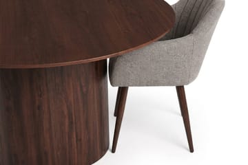 Juno Matgrupp runt 150 cm Valnöt med 6 Filippa Matstolar - Valnöt - Products - Möbler - Bord & matgrupp - Matgrupp
