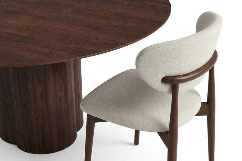 Juno Matgrupp runt 150 cm Valnöt med 6 Molly Matstolar - Valnöt - Products - Möbler - Bord & matgrupp - Matgrupp