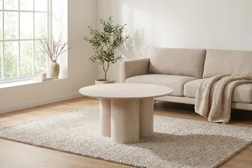 Juno Soffbord Rund 85 cm - Vitlaserad ek - Products - Möbler - Bord & matgrupp - Soffbord