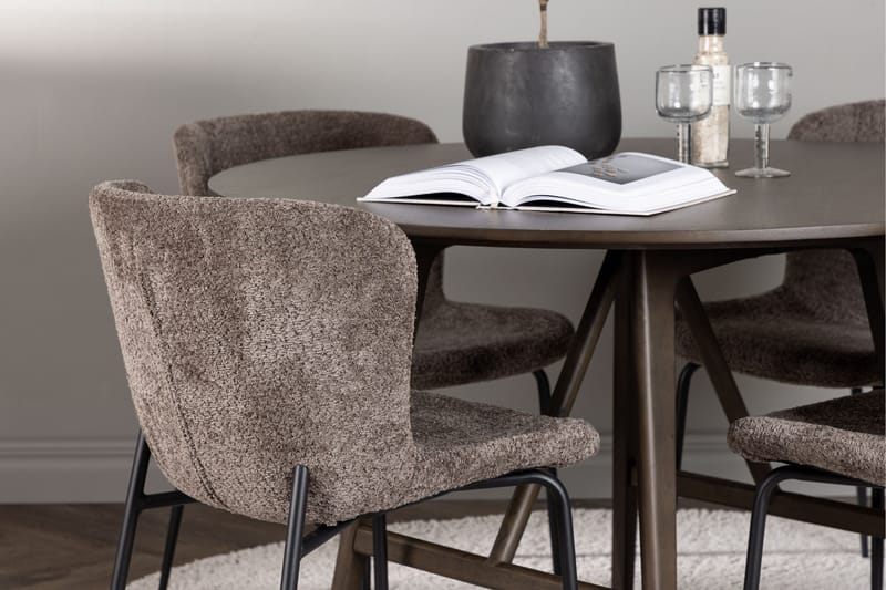 Kaseidon Matgrupp 100 cm Rund med 4 Modesto stolar - Svart - Products - Möbler - Bord & matgrupp - Matgrupp