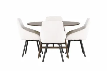 Kaseidon Matgrupp 100 cm Rund med 4 Rosie stolar - Beige - Products - Möbler - Bord & matgrupp - Matgrupp