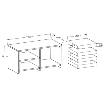 Kavon Soffbordsset 90x44,1x45 cm - Travertin - Products - Möbler - Bord & matgrupp - Soffbord