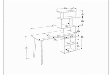Andifli Skrivbord 55x146,4x133 cm med förvaring - Ek - Products - Möbler - Bord & matgrupp - Kontorsbord - Datorbord
