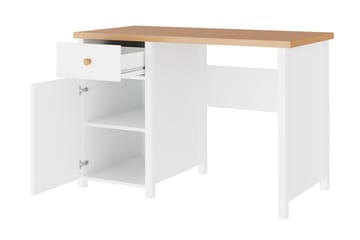 Bioley Skrivbord 110 cm med Förvaring Låda + Skåp - Beige/Vit - Products - Möbler - Bord & matgrupp - Kontorsbord - Datorbord