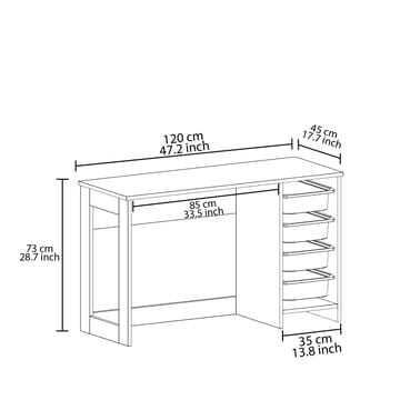 Branik Skrivbord 120x73x45 cm - Antik valnöt - Products - Möbler - Bord & matgrupp - Kontorsbord - Datorbord