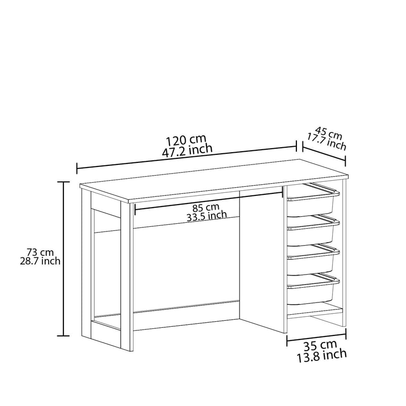 Branik Skrivbord 120x73x45 cm - Antik valnöt - Products - Möbler - Bord & matgrupp - Kontorsbord - Datorbord