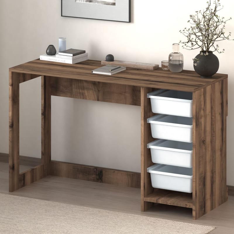 Branik Skrivbord 120x73x45 cm - White och Antique Walnut - Products - Möbler - Bord & matgrupp - Kontorsbord - Datorbord