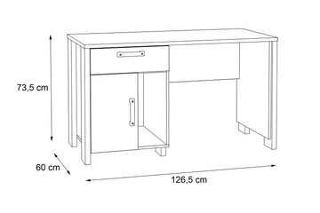 Cadle Skrivbord 127 cm med Förvaring Låda + Skåp - Brun/Grå - Products - Möbler - Bord & matgrupp - Kontorsbord - Datorbord