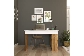 Dalran Skrivbord 129 cm - Natur/Vit - Products - Möbler - Bord & matgrupp - Kontorsbord - Datorbord