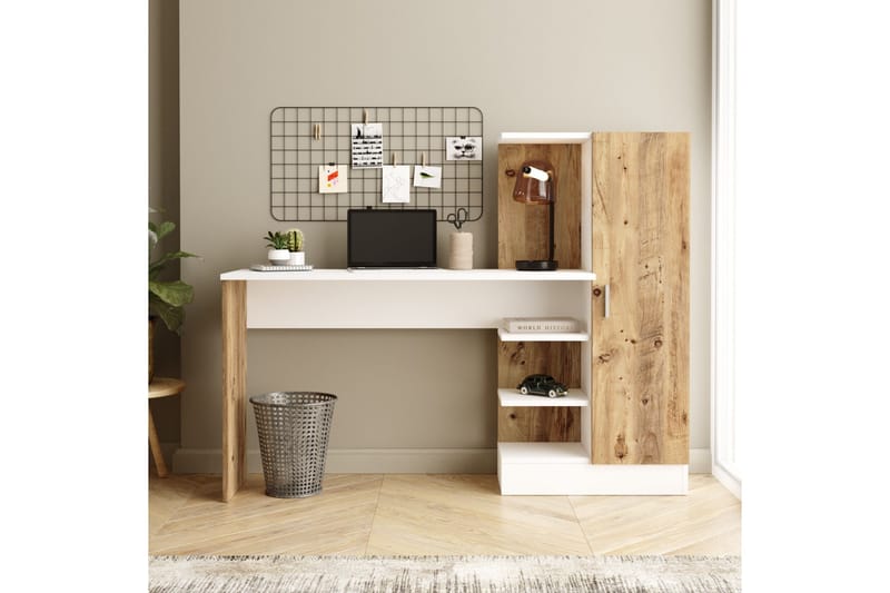 Dalran Skrivbord 152 cm - Natur/Vit - Products - Möbler - Bord & matgrupp - Kontorsbord - Datorbord