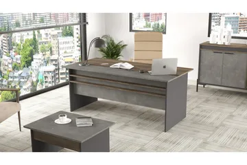 Desgrar Skrivbord 180 cm - Brun/Betonggrå/Antracit - Products - Möbler - Bord & matgrupp - Kontorsbord - Datorbord
