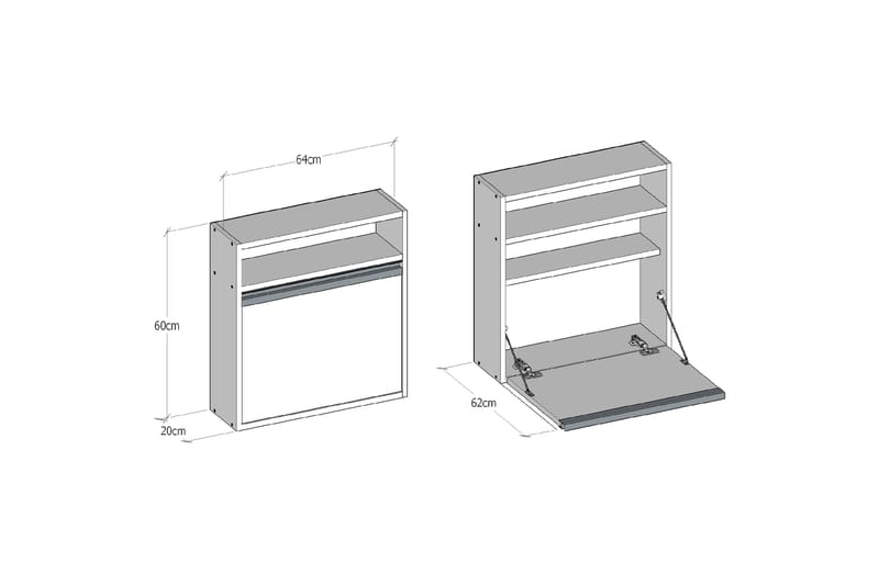 Elegancia Väggskrivbord - Vit - Products - Möbler - Bord & matgrupp - Kontorsbord - Datorbord