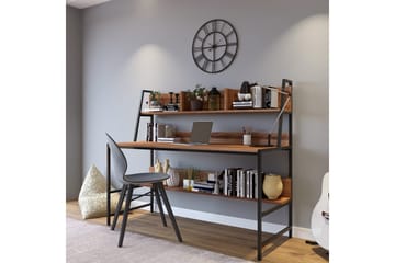 Faydali Skrivbord 140 cm med Förvaring Hyllor - Mörkbrun/Svart - Products - Möbler - Bord & matgrupp - Kontorsbord - Datorbord