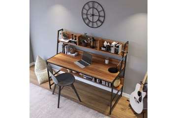 Faydali Skrivbord 140 cm med Förvaring Hyllor - Mörkbrun/Svart - Products - Möbler - Bord & matgrupp - Kontorsbord - Datorbord