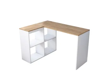 Freal Skrivbord 4 Hyllor 120 cm - Natur/Vit - Products - Möbler - Bord & matgrupp - Kontorsbord - Datorbord
