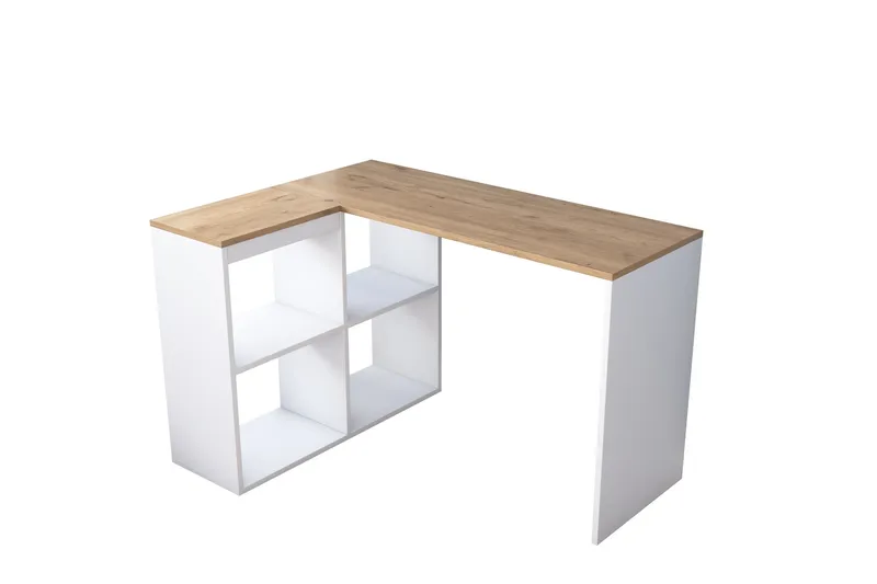 Freal Skrivbord 4 Hyllor 120 cm - Natur/Vit - Products - Möbler - Bord & matgrupp - Kontorsbord - Datorbord