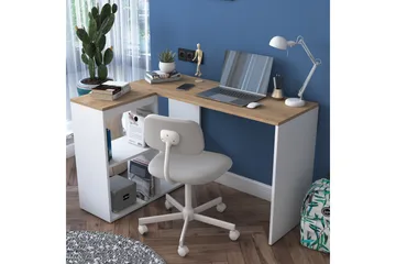 Freal Skrivbord 4 Hyllor 120 cm - Natur/Vit - Products - Möbler - Bord & matgrupp - Kontorsbord - Datorbord
