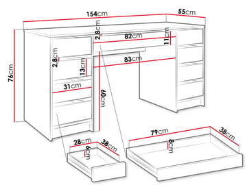 Harland Skrivbord 154 cm - brun - Products - Möbler - Bord & matgrupp - Kontorsbord - Datorbord