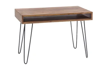 Langner Skrivbord 110 cm med Förvaring Hylla - Massivt Trä/Svart - Products - Möbler - Bord & matgrupp - Kontorsbord - Datorbord