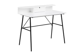 Lisemo Skrivbord 100 cm med Förvaring Låda + Hylla - Vit/Svart - Products - Möbler - Bord & matgrupp - Kontorsbord - Datorbord
