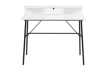 Lisemo Skrivbord 100 cm med Förvaring Låda + Hylla - Vit/Svart - Products - Möbler - Bord & matgrupp - Kontorsbord - Datorbord