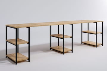 Orpierre Skrivbord 270 cm med Förvaring Hyllor - Natur/Svart - Products - Möbler - Bord & matgrupp - Kontorsbord - Datorbord
