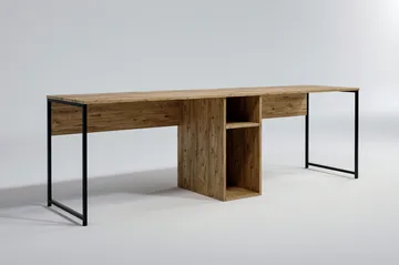 Pellafol Skrivbord 140 cm med Förvaring Hyllor - Natur/Svart - Products - Möbler - Bord & matgrupp - Kontorsbord - Datorbord