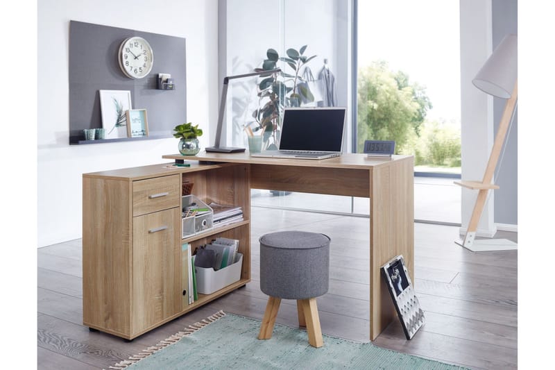 Gulshan Hörnskrivbord 120 cm - Brun/Natur - Products - Möbler - Bord & matgrupp - Kontorsbord - Skrivbord - Hörnskrivbord