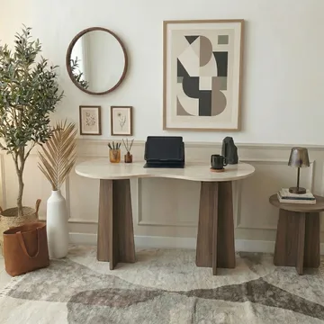 Soryn Skrivbord 120x75x60 cm - Travertine Walnut - Products - Möbler - Bord & matgrupp - Kontorsbord - Datorbord