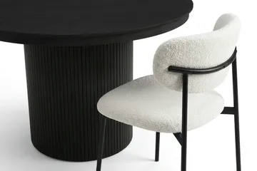 Kopparbo Förlängningsbart runt 120-220 cm Svart med 4 Lucy Matstolar - Svart - Products - Möbler - Bord & matgrupp - Matgrupp