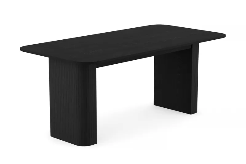 Kopparbo Matbord 180-240 cm Förlängningsbart med 4 Greya Matstolar med armstöd - Svart / Vit Bouclé / Metallben Valnöt - Products - Möbler - Bord & matgrupp - Matgrupp