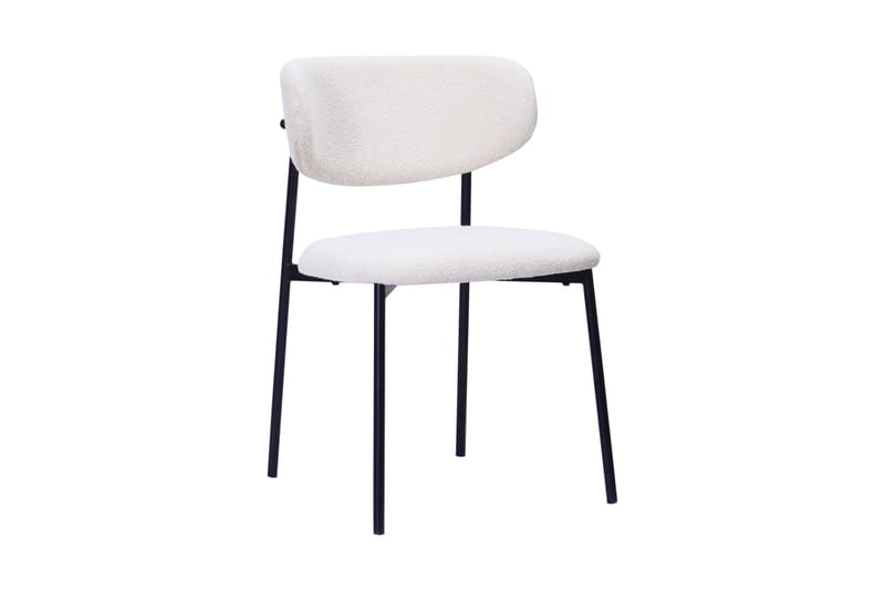 Kopparbo Matbord 200-260 cm Förlängningsbart med illäggsskiv med 6 Lucy Matstolar - Vit / Vit Bouclé / Metallben Svart - Products - Möbler - Bord & matgrupp - Matgrupp