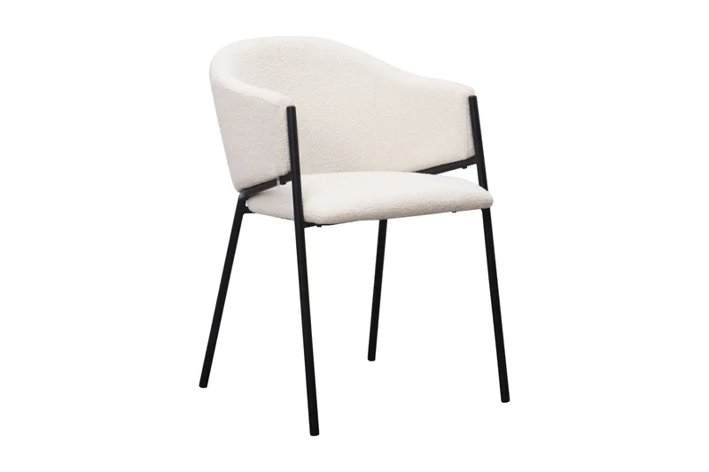 Kopparbo Matbord 200 cm med 6 Filip Matstolar - Svart / Vit Bouclé - Products - Möbler - Bord & matgrupp - Matgrupp